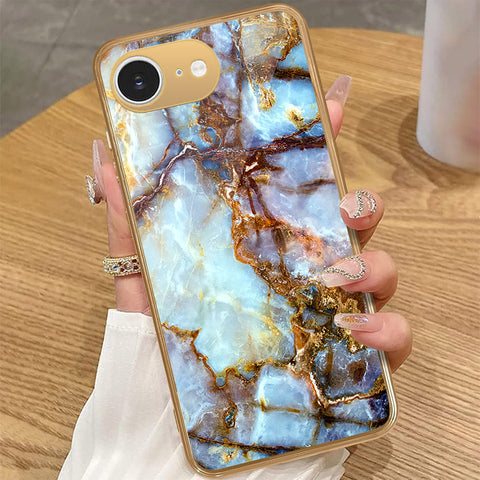 iPhone 16e - Colorful Marble Series - HQ Premium Shine Durable Golden Electroplate Case