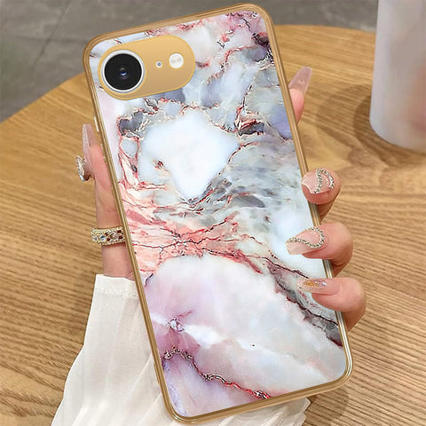 iPhone 16e - Colorful Marble Series - HQ Premium Shine Durable Golden Electroplate Case