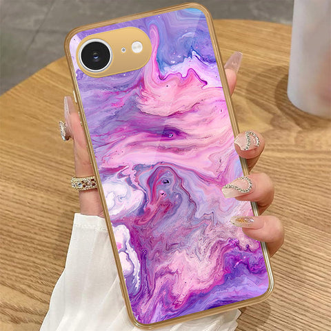 iPhone 16e - Colorful Marble Series - HQ Premium Shine Durable Golden Electroplate Case