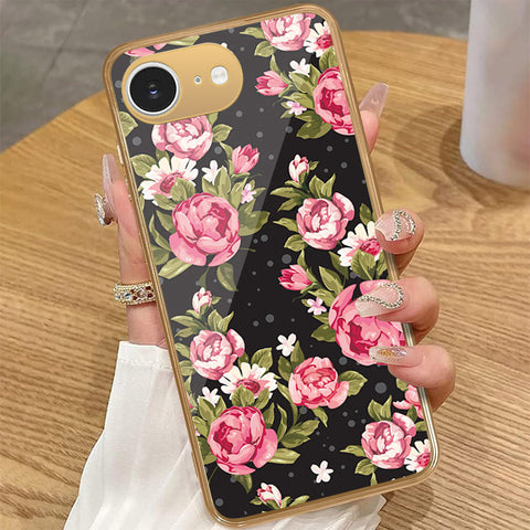 iPhone 16e - Floral Series - HQ Premium Shine Durable Golden Electroplate Case