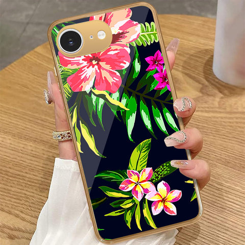 iPhone 16e - Floral Series - HQ Premium Shine Durable Golden Electroplate Case