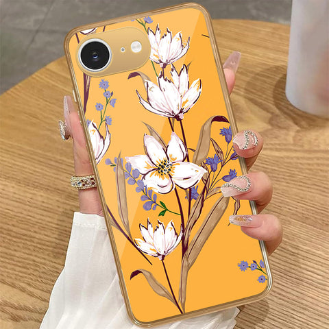 iPhone 16e - Floral Series - HQ Premium Shine Durable Golden Electroplate Case