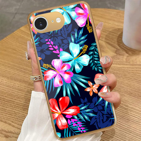 iPhone 16e - Floral Series - HQ Premium Shine Durable Golden Electroplate Case
