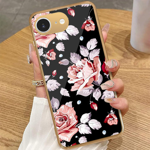 iPhone 16e - Floral Series - HQ Premium Shine Durable Golden Electroplate Case
