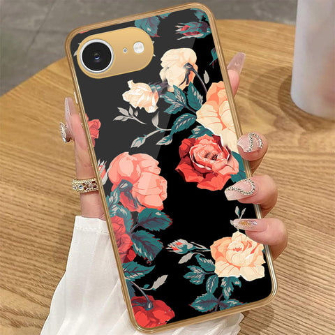 iPhone 16e - Floral Series 2 - HQ Premium Shine Durable Golden Electroplate Case