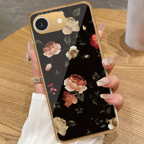 iPhone 16e - Floral Series 2 - HQ Premium Shine Durable Golden Electroplate Case