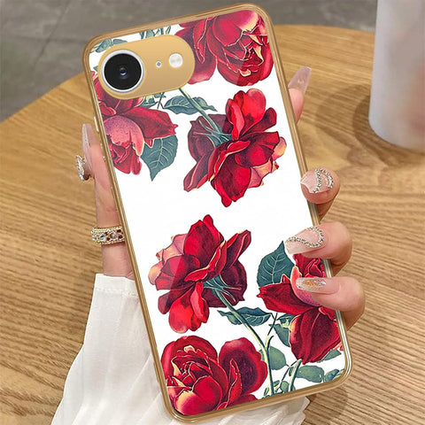 iPhone 16e - Floral Series 2 - HQ Premium Shine Durable Golden Electroplate Case