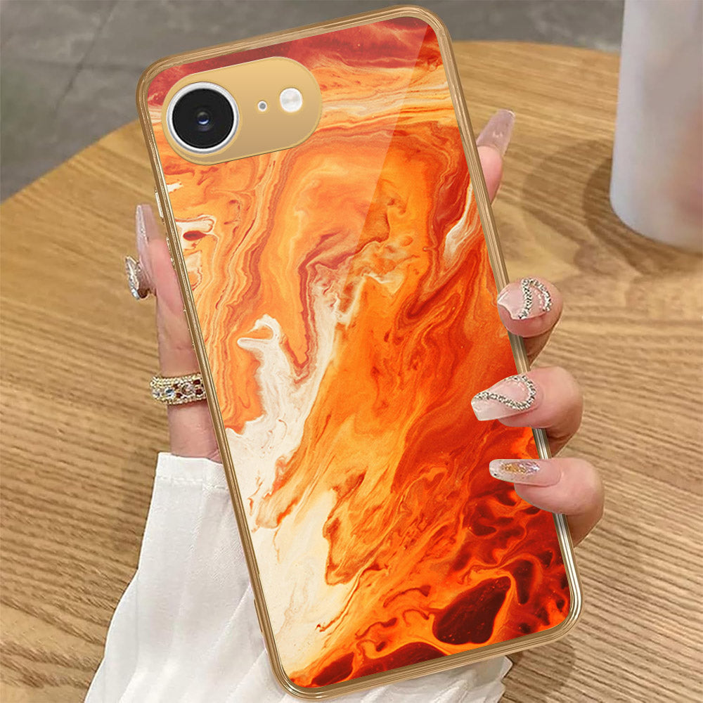 iPhone 16e - Mystic Marble Series - HQ Premium Shine Durable Golden Electroplate Case