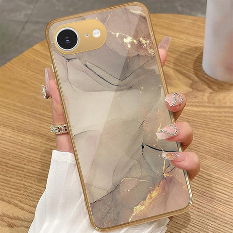 iPhone 16e - Mystic Marble Series - HQ Premium Shine Durable Golden Electroplate Case