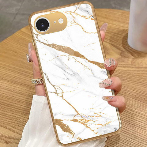iPhone 16e - Mystic Marble Series - HQ Premium Shine Durable Golden Electroplate Case