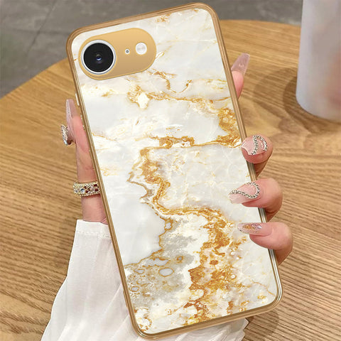 iPhone 16e - Mystic Marble Series - HQ Premium Shine Durable Golden Electroplate Case