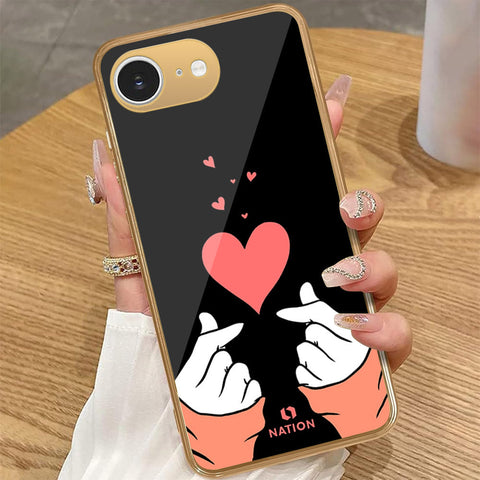 iPhone 16e - Onation Heart Series - HQ Premium Shine Durable Golden Electroplate Case