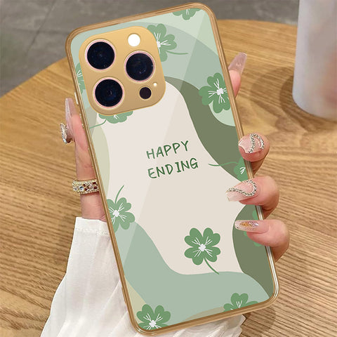 iPhone 15 Pro Max - Happy Series - HQ Premium Shine Durable Golden Electroplate Case