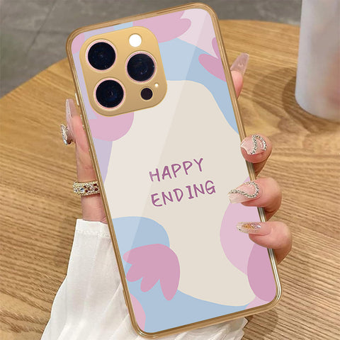 iPhone 14 Pro Max - Happy Series - HQ Premium Shine Durable Golden Electroplate Case