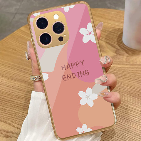 iPhone 15 Pro Max - Happy Series - HQ Premium Shine Durable Golden Electroplate Case