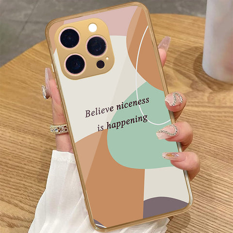 iPhone 15 Pro Max - Happy Series - HQ Premium Shine Durable Golden Electroplate Case