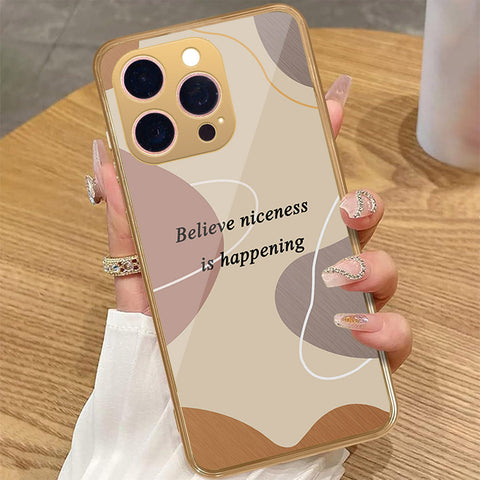 iPhone 15 Pro Max - Happy Series - HQ Premium Shine Durable Golden Electroplate Case