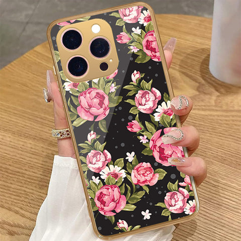 iPhone 14 Pro Max - Floral Series - HQ Premium Shine Durable Golden Electroplate Case
