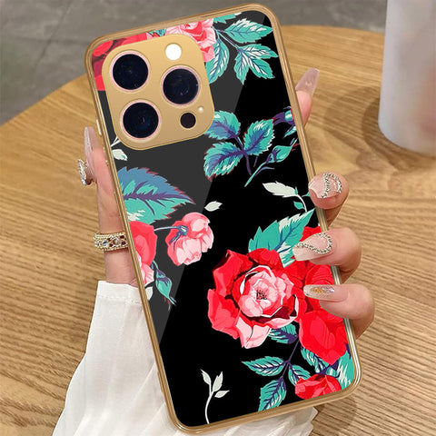 iPhone 13 Pro Max - Floral Series - HQ Premium Shine Durable Golden Electroplate Case