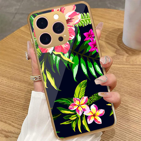iPhone 16 Pro Max - Floral Series - HQ Premium Shine Durable Golden Electroplate Case