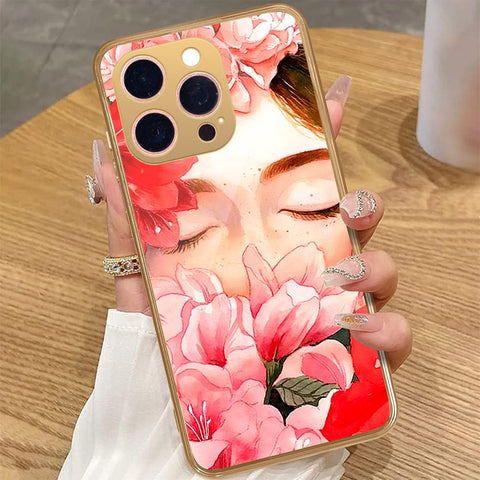 iPhone 14 Pro Max - Floral Series - HQ Premium Shine Durable Golden Electroplate Case