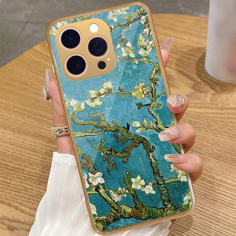 iPhone 16 Pro Max - Floral Series 2 - HQ Premium Shine Durable Golden Electroplate Case