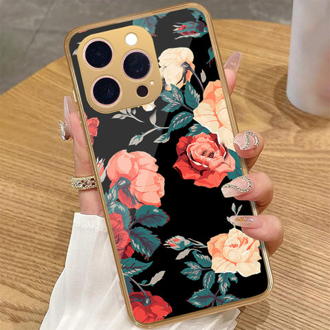 iPhone 14 Pro Max - Floral Series 2 - HQ Premium Shine Durable Golden Electroplate Case