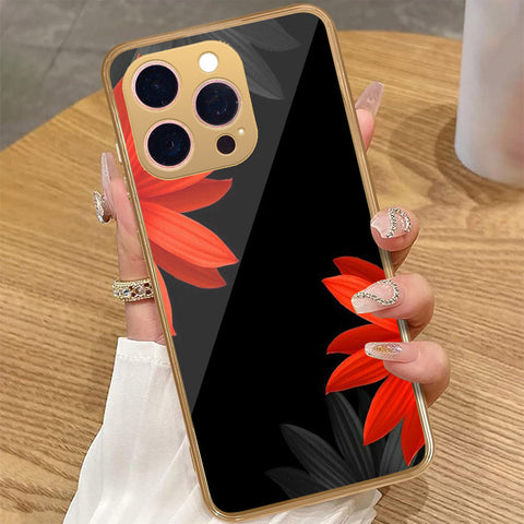 iPhone 15 Pro Max - Floral Series 2 - HQ Premium Shine Durable Golden Electroplate Case