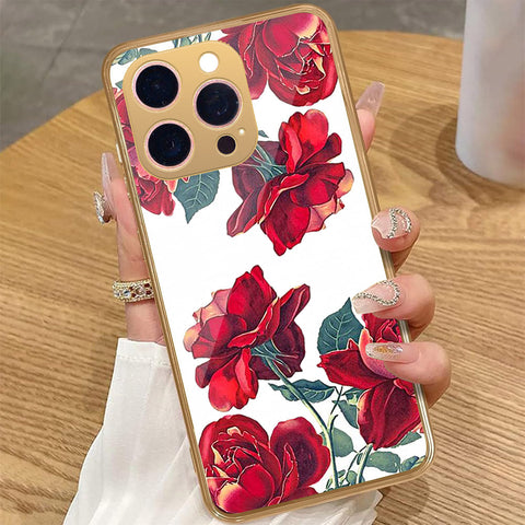 iPhone 16 Pro - Floral Series 2 - HQ Premium Shine Durable Golden Electroplate Case