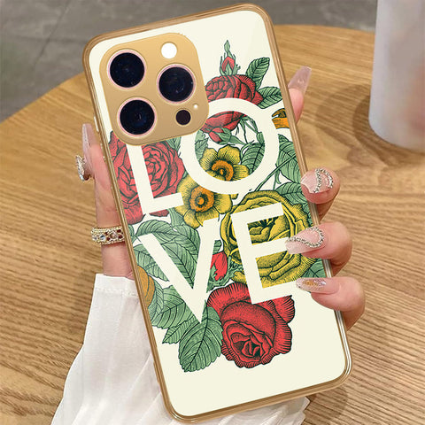 iPhone 16 Pro Max - Floral Series 2 - HQ Premium Shine Durable Golden Electroplate Case