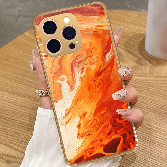 iPhone 15 Pro Max - Mystic Marble Series - HQ Premium Shine Durable Golden Electroplate Case