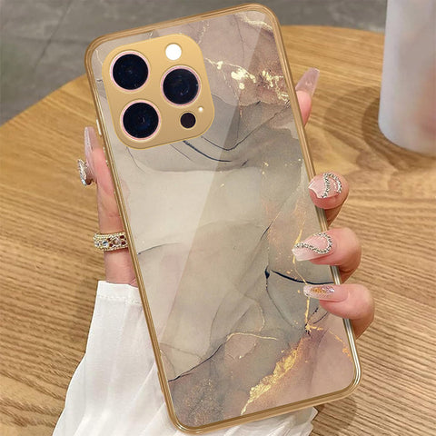 iPhone 15 Pro Max - Mystic Marble Series - HQ Premium Shine Durable Golden Electroplate Case