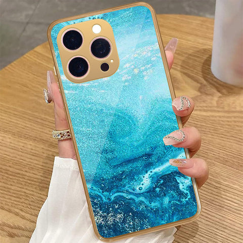 iPhone 15 Pro Max - Mystic Marble Series - HQ Premium Shine Durable Golden Electroplate Case