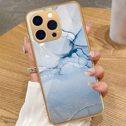 iPhone 15 Pro Max - Mystic Marble Series - HQ Premium Shine Durable Golden Electroplate Case