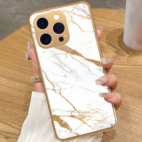iPhone 14 Pro Max - Mystic Marble Series - HQ Premium Shine Durable Golden Electroplate Case