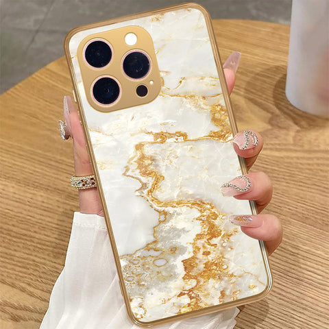 iPhone 13 Pro Max - Mystic Marble Series - HQ Premium Shine Durable Golden Electroplate Case
