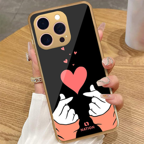 iPhone 16 Pro Max - Onation Heart Series - HQ Premium Shine Durable Golden Electroplate Case