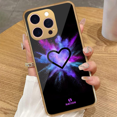 iPhone 16 Pro Max - Onation Heart Series - HQ Premium Shine Durable Golden Electroplate Case