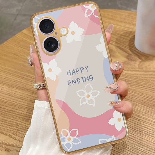 iPhone 17 - Happy Series - HQ Premium Shine Durable Golden Electroplate Case