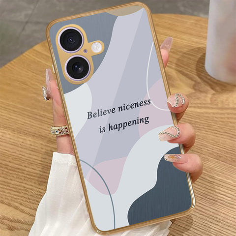 iPhone 16 - Happy Series - HQ Premium Shine Durable Golden Electroplate Case