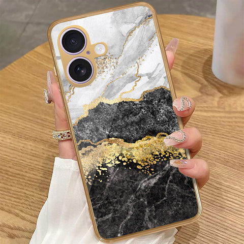 iPhone 16 Plus - Colorful Marble Series - HQ Premium Shine Durable Golden Electroplate Case