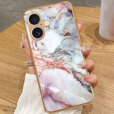 iPhone 16 Plus - Colorful Marble Series - HQ Premium Shine Durable Golden Electroplate Case