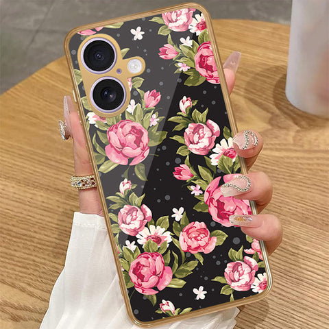 iPhone 17 - Floral Series - HQ Premium Shine Durable Golden Electroplate Case
