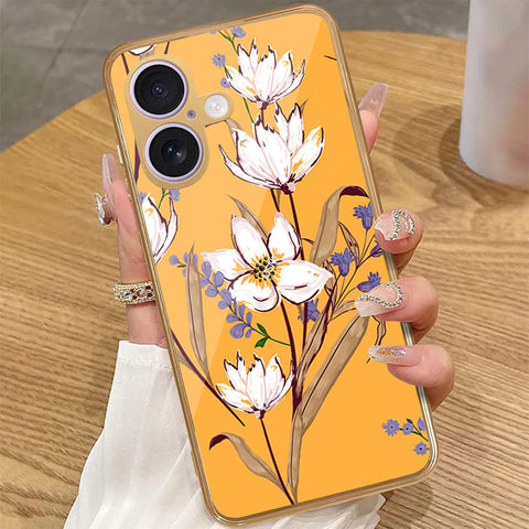 iPhone 16 - Floral Series - HQ Premium Shine Durable Golden Electroplate Case