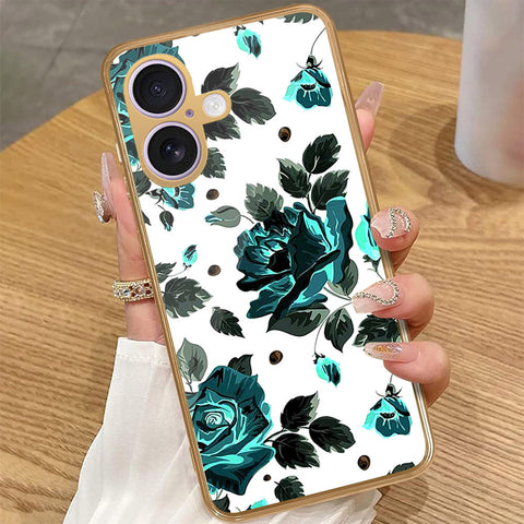 iPhone 16 Plus - Floral Series - HQ Premium Shine Durable Golden Electroplate Case