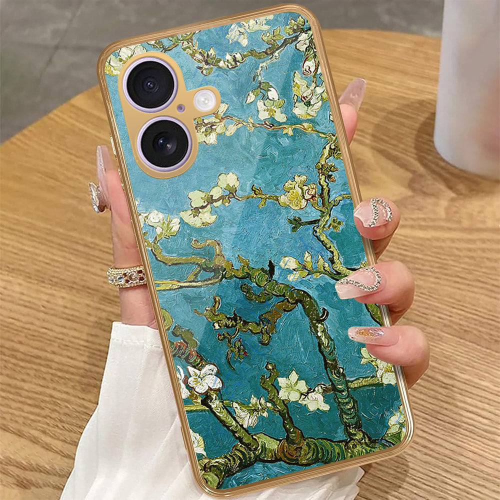 iPhone 17 - Floral Series 2 - HQ Premium Shine Durable Golden Electroplate Case