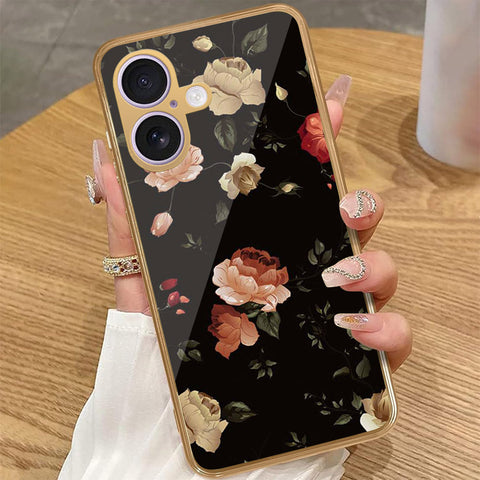 iPhone 17 - Floral Series 2 - HQ Premium Shine Durable Golden Electroplate Case