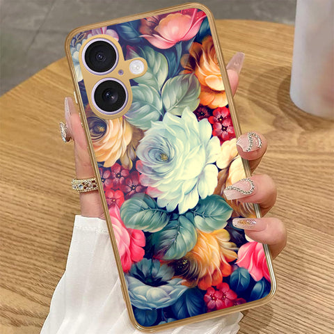 iPhone 17 - Floral Series 2 - HQ Premium Shine Durable Golden Electroplate Case