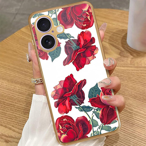 iPhone 16 - Floral Series 2 - HQ Premium Shine Durable Golden Electroplate Case