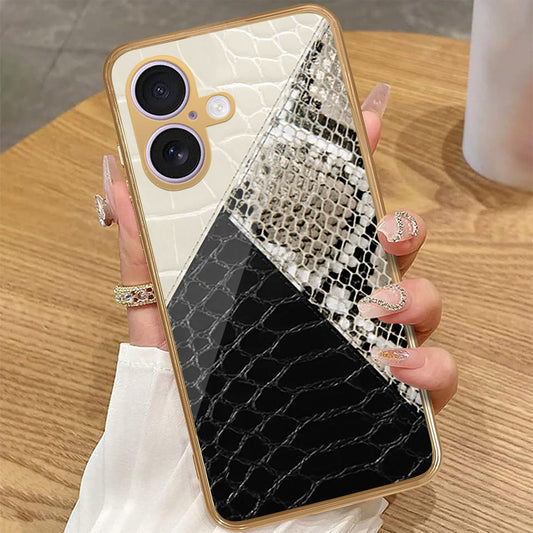 iPhone 17 - Printed Skins Series - HQ Premium Shine Durable Golden Electroplate Case